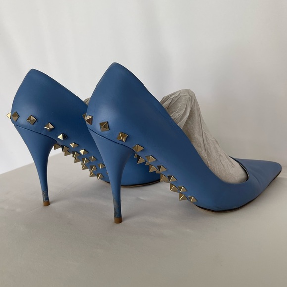 Authentic Valentino Garavani Blue leather Rockstud heels size 40 - Picture 10 of 16